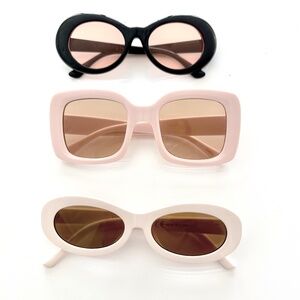MOD Sunglasses - Three Pairs of MOD  Glasses - Black, White & Blush